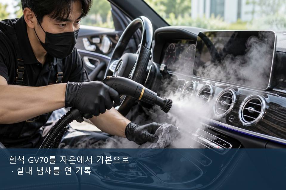 흰색 GV70를 자은에서 기본으로 · 실내 냄새를 연 기록